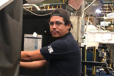 Saltillo employee working in the plant