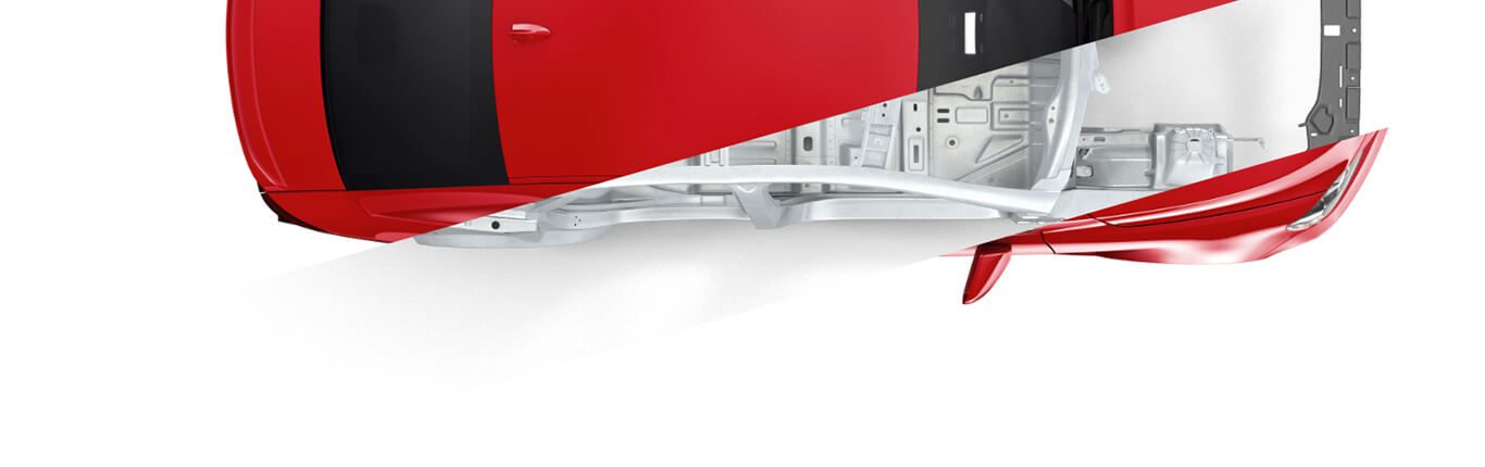 Frame under red SUV